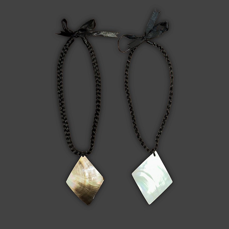 3" Diamond Mother of Pearl Necklace