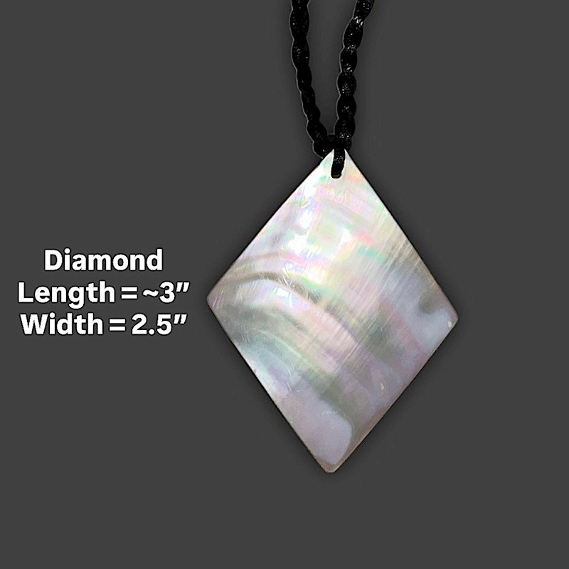 3" Diamond Mother of Pearl Necklace