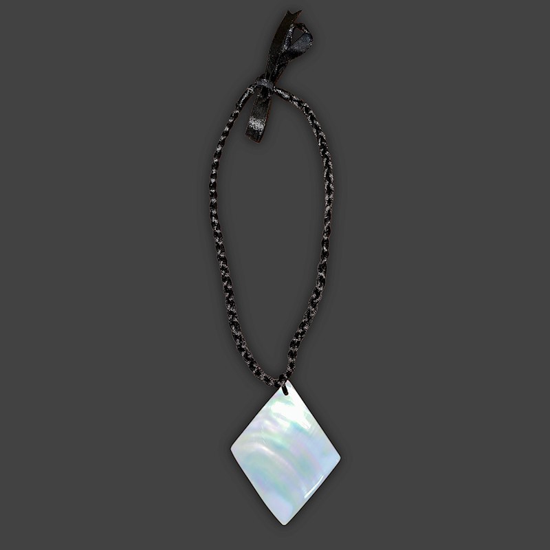 3" Diamond Mother of Pearl Necklace