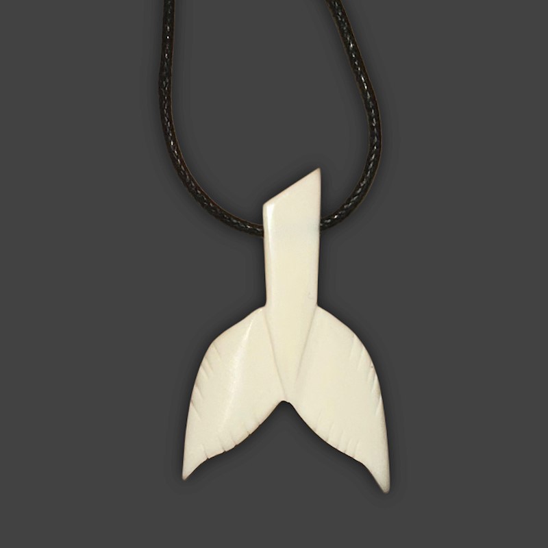 Bone Whale Tail Necklace
