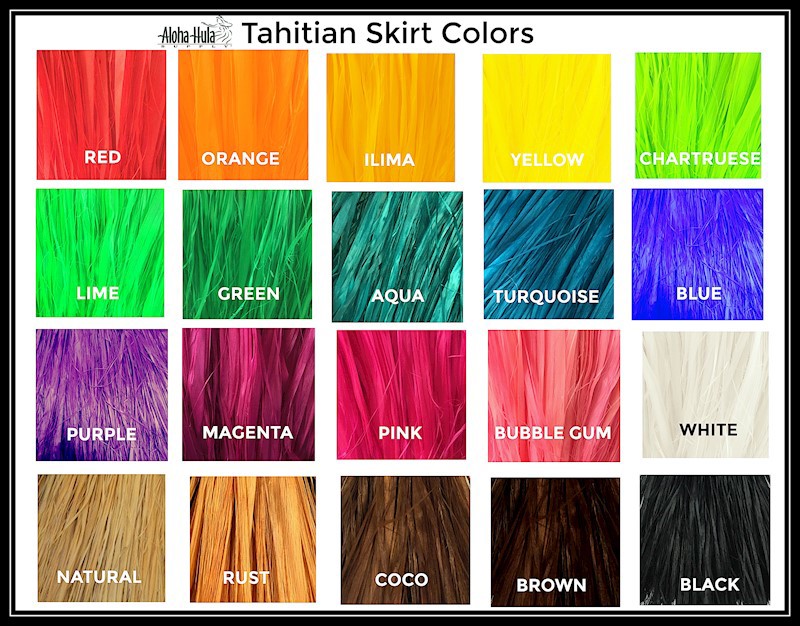 Extra Hau - Half A Long Tahitian Skirt (measures: ~19" wide x 38" long)