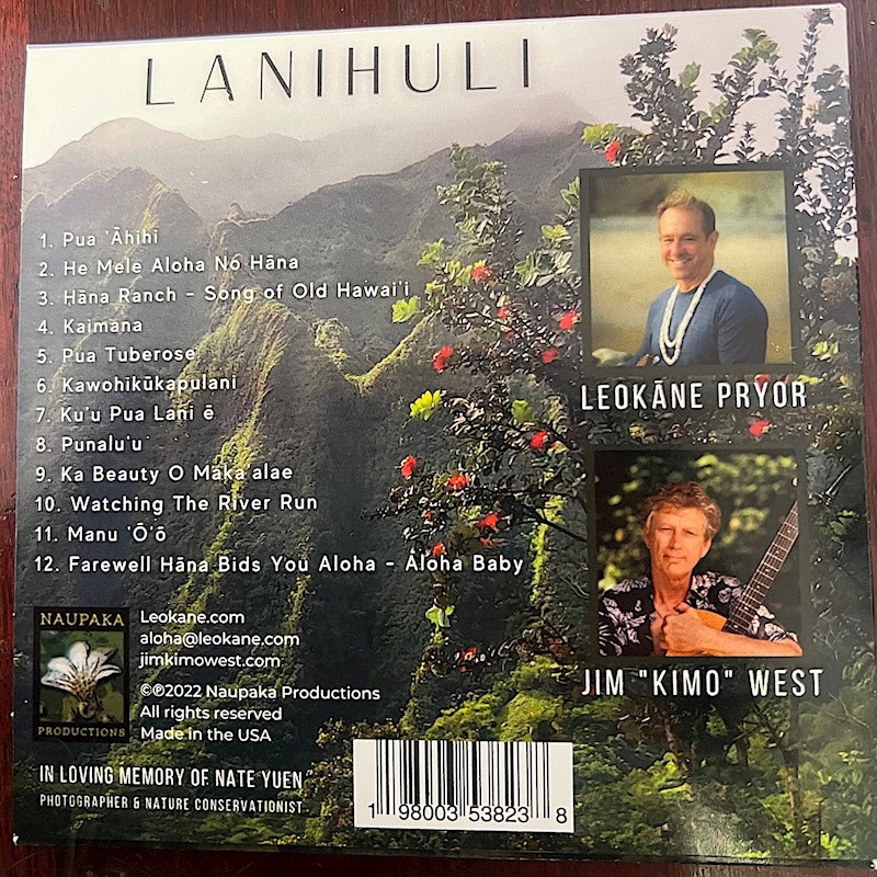 Music CD - Leokane Pryor & Jim Kimo West, "Lanihuli"