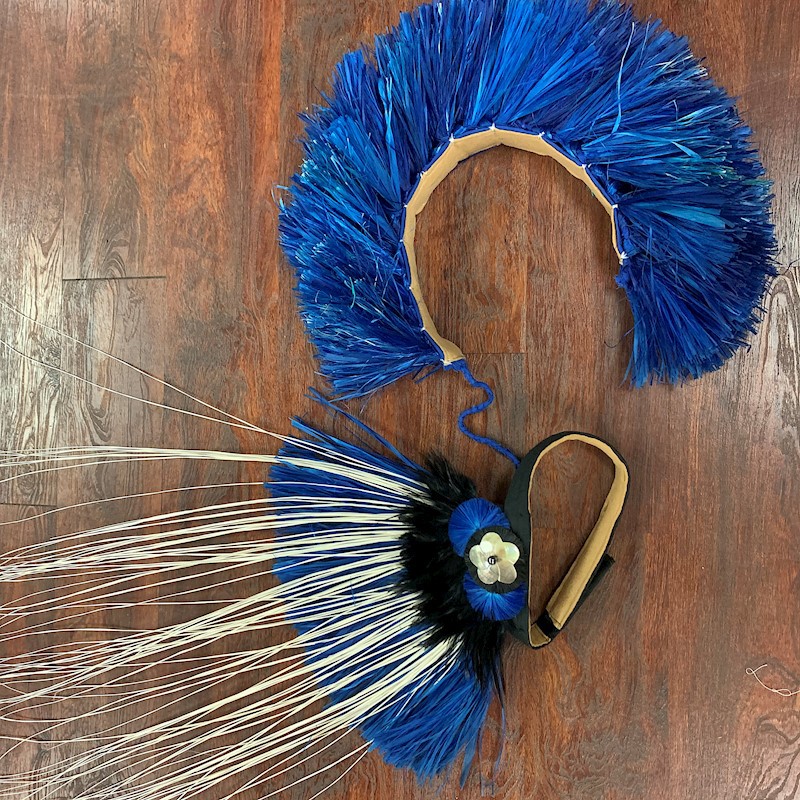 Tahitian Costume Bundle: Small Side Headpiece with Tie Hipband