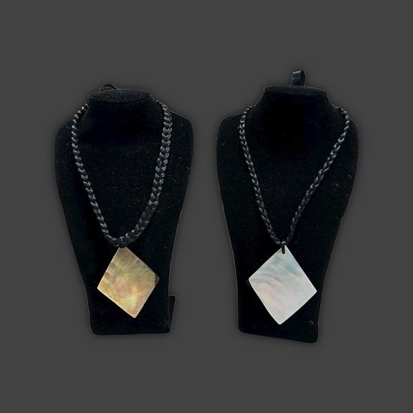 3" Diamond Mother of Pearl Necklace