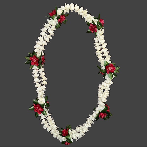 Double Strand Pikake Lei w/ Rose