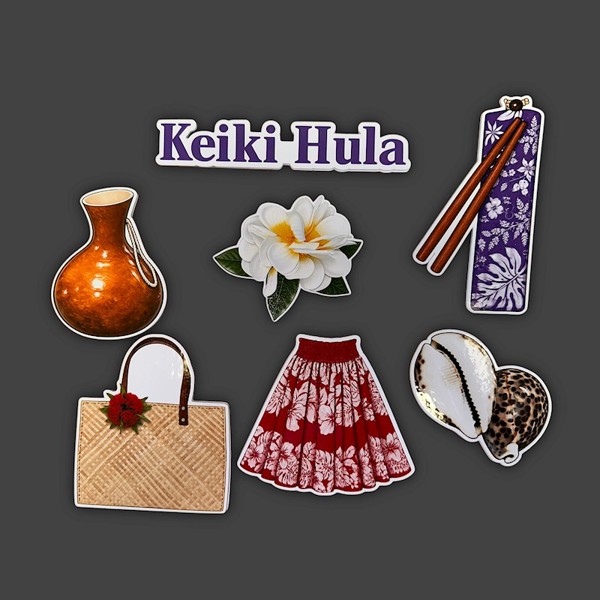 Keiki Hula Magnet & Sticker Collection (7 Pieces)