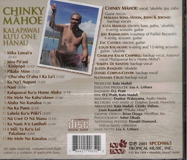 Music CD - Chinky Mahoe, Kalapawai Ku'u One Hanau