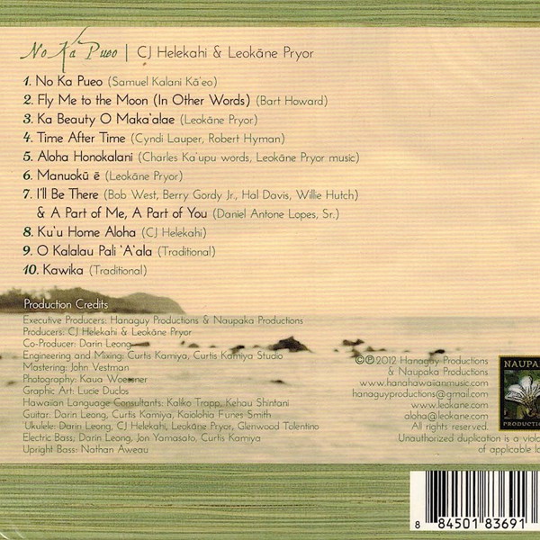 Music CD - Leokane Pryor & CJ Helekahi, "No Ka Pueo"