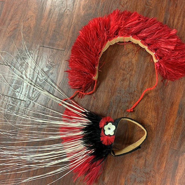 Tahitian Costume Bundle: Small Side Headpiece with Tie Hipband