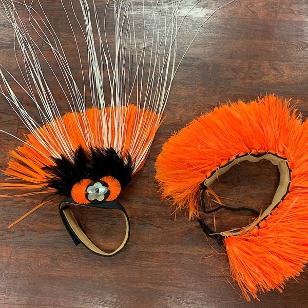 Tahitian Costume Bundle: Small Side Headpiece with Tie Hipband