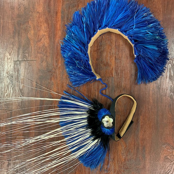 Tahitian Costume Bundle: Small Side Headpiece with Tie Hipband