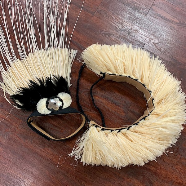 Tahitian Costume Bundle: Small Side Headpiece with Tie Hipband