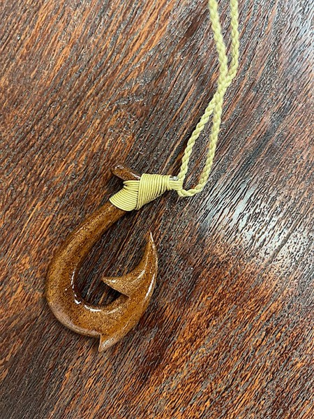 Wood Fish Hook Necklace