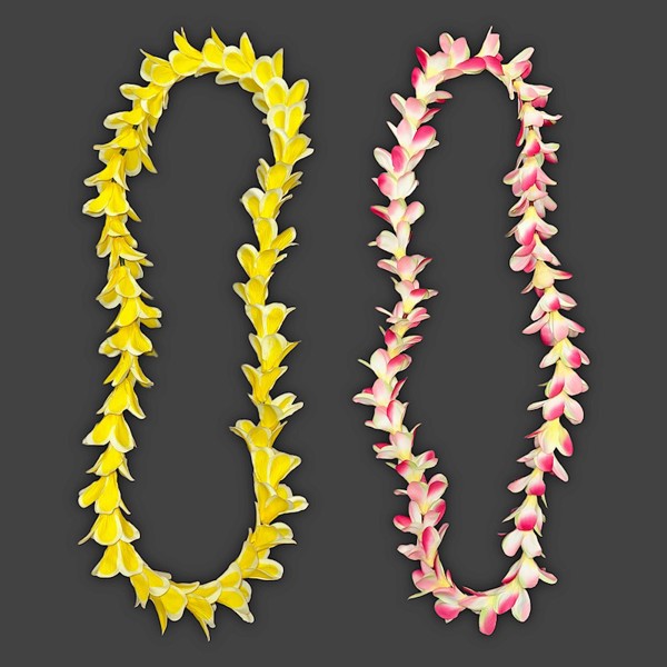 Yellow or Pink Plumeria Lei  - "Real Looking"